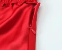 TRAFZA-vestido largo con escote en V para Mujer, prenda sin mangas con cremallera ajustada, pliegues, versátil, verano, 2024 - details 11