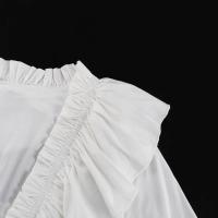 Elegante Vestido Mini de Cintura Alta con Encaje Manga Larga, Agujero en la Cintura, Lazo de Moda para Mujeres - details 1