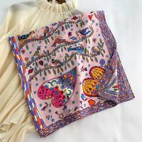 Pañuelo de seda para mujer, Bandana de estilo Vintage, para las cuatro estaciones, 90x90cm, novedad - details 3