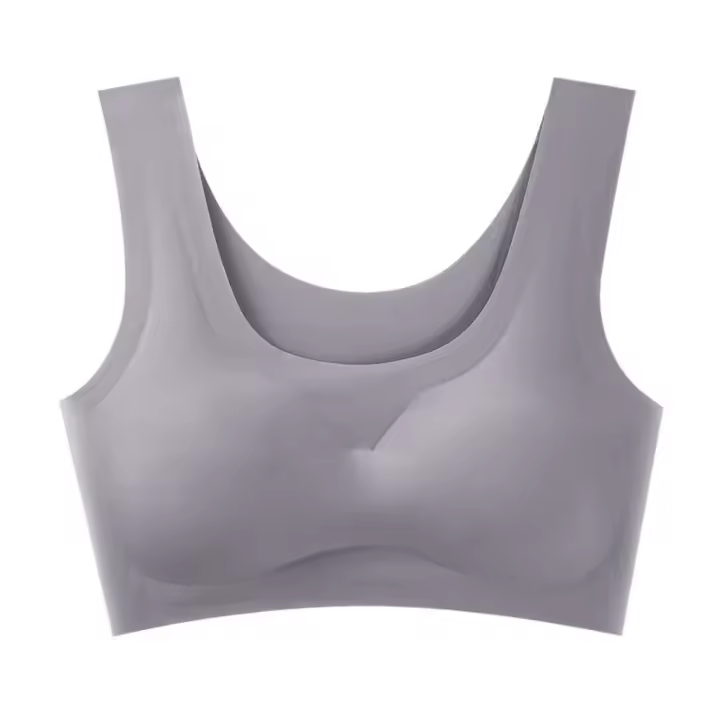 Sujetador acolchado de seda de hielo suave sin aros, chaleco ultrafino, Tops, sujetador sin costuras, ropa interior refrescante por aire, sujetador de realce para mujer, regalo - 1