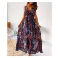 Vestido de verano con cuello en v para mujer, vestidos estampados a la moda - details 4