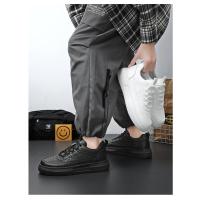Zapatos De Hombre 2024 Nuevos Blancos Casual Moda Suela Gruesa Antideslizante Trabajo Seguridad Zapatos Moda Transpirables Impermeables Absorbentes De Sudor Duraderos Antiguo - details 13