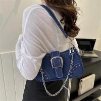 Bolso Retro Simple para axila, bolso de hombro informal de tendencia a la moda, bolso cruzado con textura informal de lona para mujer - details 5
