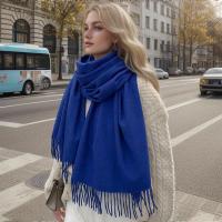 Bufanda de Cachemira de Color liso para mujer, chales gruesos y cálidos de Pashmina con borlas, manta femenina, Hijab, 2024 - details 25