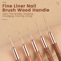KADS pincel para uñas con mango de madera, delineador fino, 5 tamaños diferentes, cabezal duradero y mango resistente - details 0