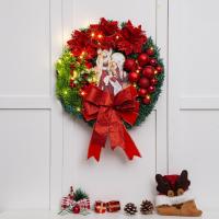 Corona de Navidad para puerta Delantera, decoraciones de pared de ventana, adorno de Guirnalda navideña, Guirnalda de Navidad, 2024 - details 5