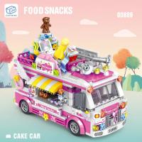 Food Ice Cream Building Blocks Truck Burger truck Bricks Mini Creative Model Puzzle Assembly Educational Toys for Girls Gifts - details 10
