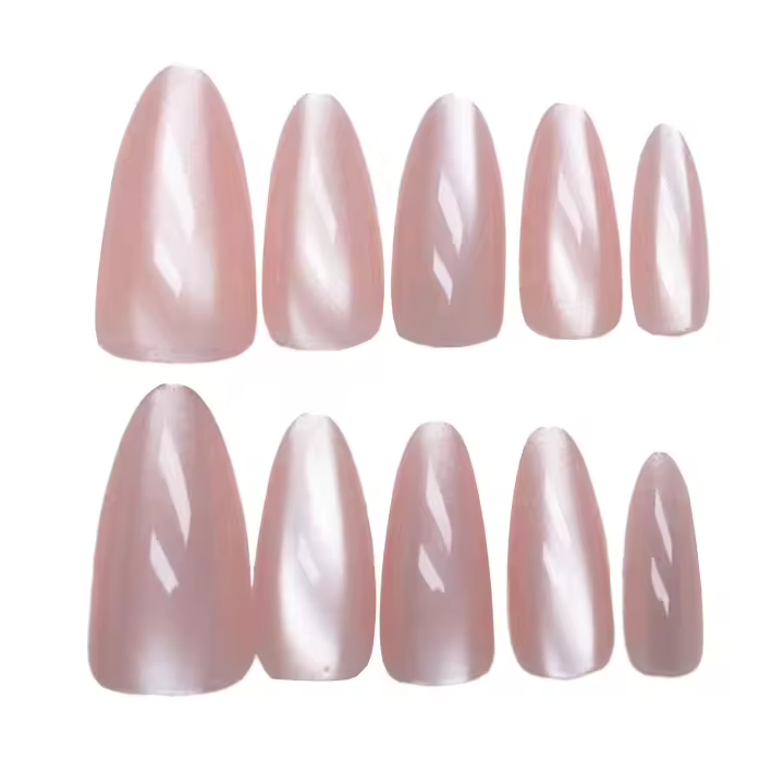 Uñas Falsoas de Ojo de Gato Puntas de Almendra de Resina para Mujeres y Niñas - 1