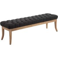 Banqueta Altura De Asiento: 46 cm Banco De Entrada con Base En Madera Clara Antigua I Color:, Color:Gris - details 0