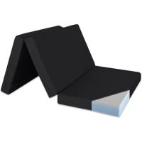 Colchón plegable viscoelástico con cierre y asa 120 x 190 x 10 cm con espuma D25 extra firme en loneta premium gris para furgonetas, viajes o invitados - details 9