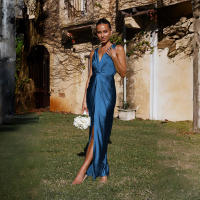 Vestido de noche sin mangas con escote en V profundo para mujer, vestido de moda, sexy - details 9