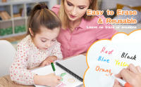 NeWYeS Tablero Blanco de Dibujo para Niños Ligero, Material de Plástico, 10 Marcadores, Borrado en Seco, Listo para Uso Universal - details 2