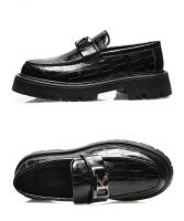 Nuevos zapatos de cuero para hombres, mocasines de plataforma que realzan los zapatos casuales de cuero - details 10