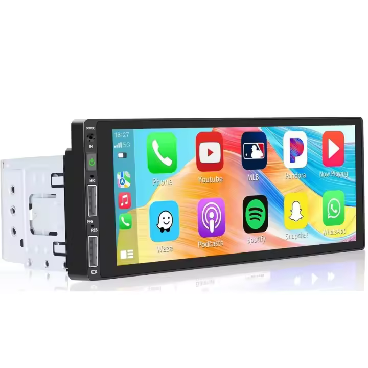 Hikity Carplay Radio de Coche 1 DIN Android Auto con Pantalla Táctil de 6,86 Pulgadas Radio Pantalla 1 DIN Carplay - 1