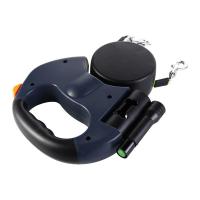 Con luces, correa doble para caminar para perros, cuerda de rotación retráctil doble de plástico ajustable, reflectante de nailon - details 5