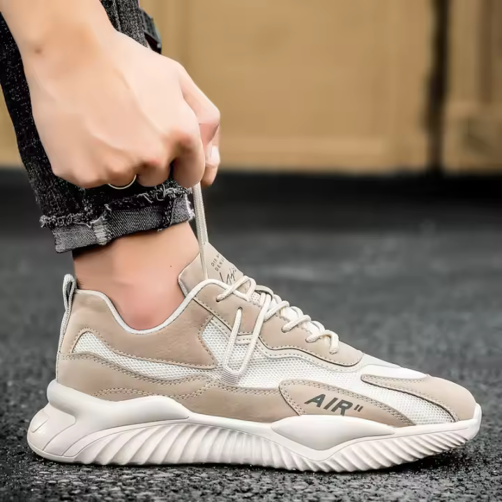 2024 transpirable estilo coreano Cortez moda malla deportes zapatos de hombre todo-fósforo Casual otoño correr Daddy Tide zapatos blanco - 1