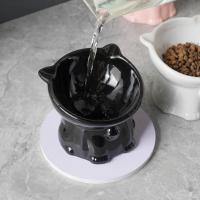 Dispensador de alimentos, cuenco de cerámica para gatos, bonito y creativo cuenco de base alta para mascotas, antivuelco, multiusos, alimentador para beber para mascotas, protección del cuello - details 5
