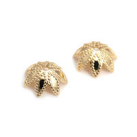50 Uds. De cuentas redondas de latón de Color dorado de 18K, tapas de hojas de árbol y flores, suministros para hacer cuentas de joyería, accesorios Diy - details 38