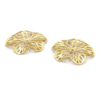 Tapas de cuentas de flores de latón de color no chapado, suministros de joyería Diy de alta calidad, collar, pendientes, accesorios para mujer - details 16