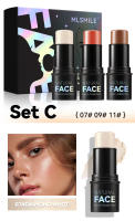 MLSMILE 3 barras de contorno en crema, tonos con resaltador, bronceador y rubor, lápiz de contorno facial de larga duración no graso, fácil de esculpir el rostro y crear un maquillaje de acabado ligero, LIGERO-MEDIO - details 9