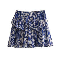 Conjuntos de Falda de Verano para Mujer OUWU Camisa de Manga Larga con Cuello de Lazo, Tops, Minifaldas Acampanadas, Estilo Vintage - details 5