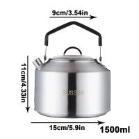 Hervidor de agua para acampar, 1L/1,5L, cafetera para exteriores, villa, suministros para picnic, equipos, utensilios, tetera para acampar, utensilios de cocina - details 1