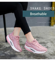 Zapatos deportivos de marca para mujer, zapatos de suela gruesa, zapatos de plataforma con tejido volador, zapatos tonificadores para mujer, zapatillas de deporte con cuña, zapatos con balancín transpirables - details 3