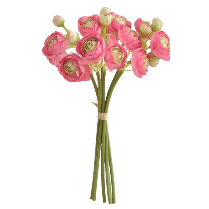 Ramo de flores artificiales multicolores, pétalos de seda, accesorios para fotos, flor de simulación, adorno de 24 cabezas, arreglo floral - 1
