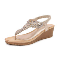 Sandalia 2025 Nuevas sandalias de moda con diamantes de agua Zapatos de mujer con tacón inclinado y parte inferior gruesa - details 2