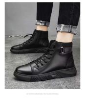 2024 Producto de diseño Zapatos de moda de tobillo británicos Botas altas de cuero de PU para hombres - details 13
