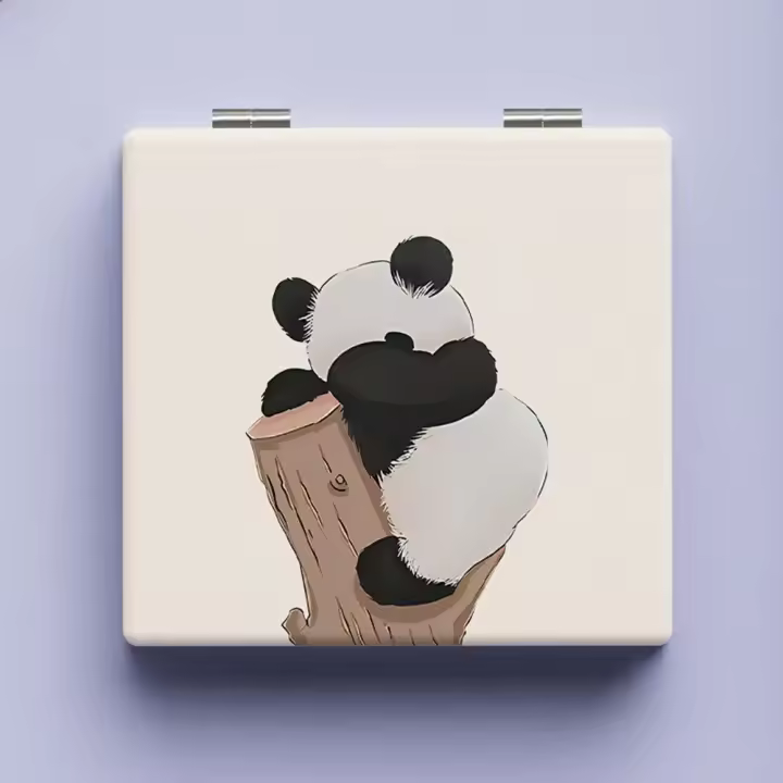 Espejo de Maquillaje de Pintura al Óleo Portátil Doble Cara, 2X Ampliacion, Small, Para Mujeres - 1