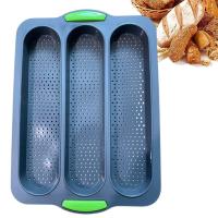 Bandeja de silicona antiadherente para hornear Pan de palo largo, 3 ranuras, fácil de liberar, resistente al calor, molde para hornear Muffins - details 7