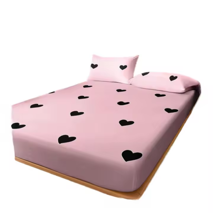 Sábanas de Cama Impresas Modernas en Forma de Corazón Ropa de Cama de Alta Calidad Mate para Dormitorios - 1
