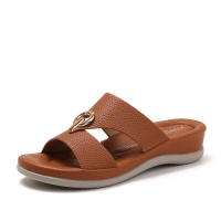 Sandalia pantuflas de suela gruesa para salidas de mujer, nuevo estilo étnico, versátil, antideslizante, con sensación de pisar caca, a - details 3