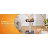 FEANDREA Poste para rascar Plataforma de tela de felpa 40 x 30 Árbol para gatos, altura 68 cm, poste de sisal, con pompón, gris oscuro PCA022G01 - details 6