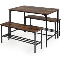 Mesa de Comedor de Estilo Industrial Marco de Acero y Madera 2 L100 cm Ideal para 4 Personas - details 0
