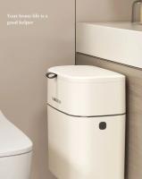 Papelera colgante para WC doméstico, gran capacidad, diseño cuadrado, cómoda tapa abatible, papelera de armario - details 1