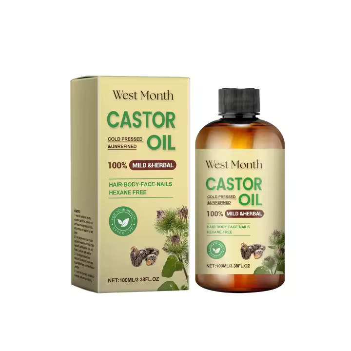 Aceite de ricino puro 100% Natural prensado en frío para cara, cuerpo, cabello, pestañas - 1