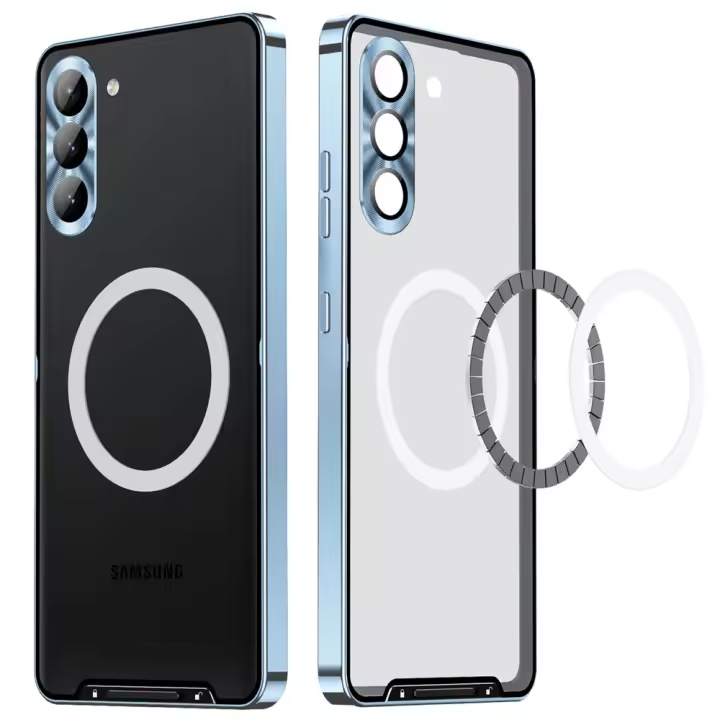 Funda de Aluminio Transparente para Samsung Galaxy S23 FE S21 FE S20 FE S23 S22 Note 20 Ultra Note 10 Plus con Carga Inalámbrica Diseño de Película Ligero Compatible con Smartphones - 1