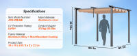 SucceBuy Pérgola retráctil para exteriores con dosel, sombrilla moderna de aluminio para patios, jardines, terrazas y patios traseros - details 8