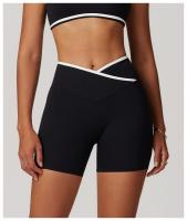 Pantalones cortos de Yoga cruzados de cintura alta, ajustados y Nude, pantalones deportivos de levantamiento de cadera de melocotón, pantalones de Fitness al aire libre para mujer - details 21