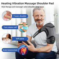 Masajeador de hombros con calefacción eléctrica, cinturón de soporte térmico para fisioterapia, vibración, artritis articular, alivio del dolor - details 1
