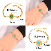 Pulsera Colgante de Piedra Natural de Acero Inoxidable 316L Cadena de Pendiente de Turquesa para Mujeres Regalo de Joyería de Moda - details 6