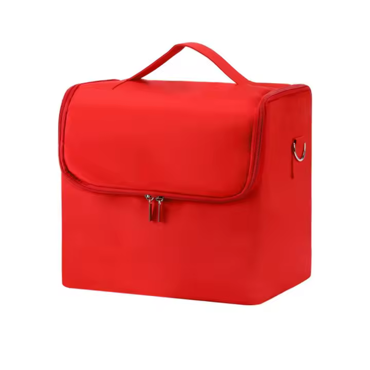 Estuche de transporte de maquillaje multicapa, organizador de artículos de tocador de viaje impermeable portátil, gran capacidad desmontable - 1
