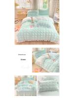 Conjunto de Cama de Princesa Rdovkxua Rufa de Algodón Sólido, Funda de Cojín de Rey y Reina, Falda de Cama con Volantes para Mujeres - details 15