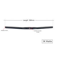 Bicicleta plegable recta 25,4x580mm Manillar horizontal ultraligero de fibra de carbono 3k mate/3k brillante - details 0