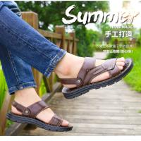 Sandalias de cuero para hombre, zapatos informales, ligeros y cómodos, para la playa y el verano - details 2