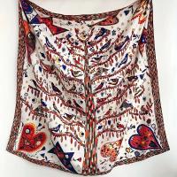 Pañuelo de seda para mujer, Bandana de estilo Vintage, para las cuatro estaciones, 90x90cm, novedad - details 1