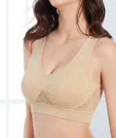Sujetador deportivo sin aros para mujer, ropa interior sin costuras, almohadillas extraíbles, chaleco para dormir, para correr, gimnasio, talla grande, S-6XL - details 0