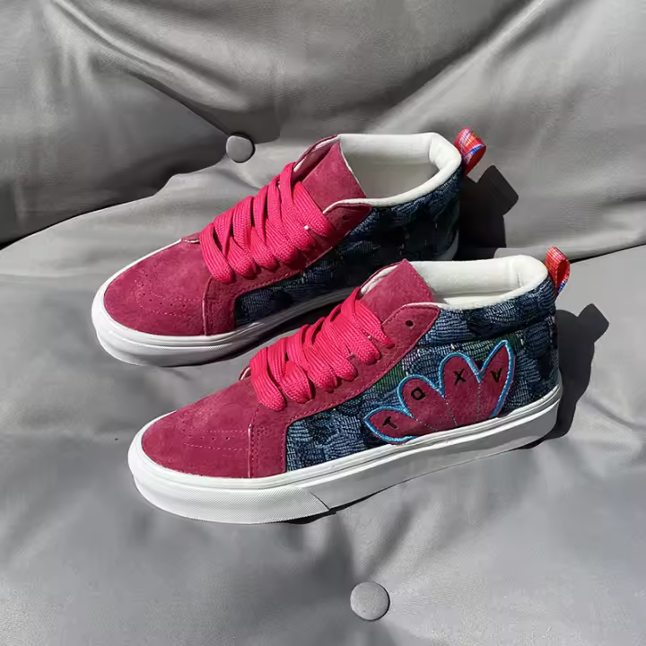 Zapatillas de Mesa Rosa Medio Superior Impresas Tamaño Grande para Hombres y Mujeres - 1